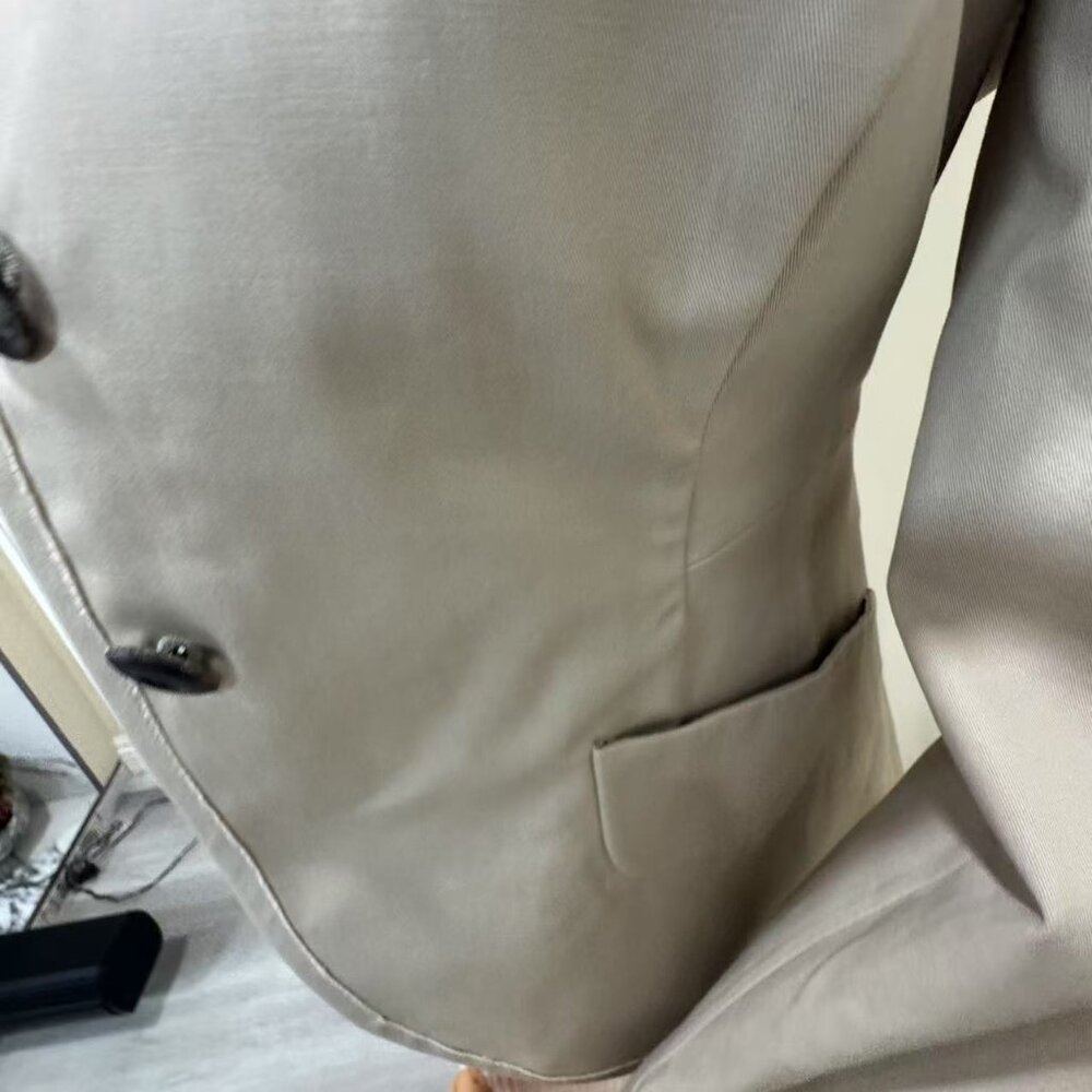 Miu Miu Beige Long Puff Sleeve Button Up Jacket S… - image 4